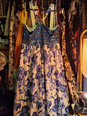 TORRID Blue Sequin Floral Gown